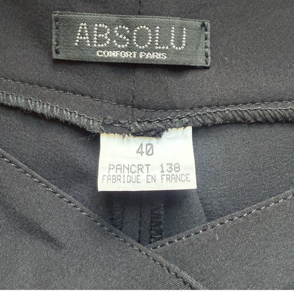 Y2k ABSOLU Confort Paris Black Butterfly Embellished Capri Pants US 8 FR 40 Chic - Picture 10 of 11